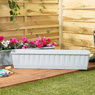 Wham Pack 2 Etruscan 80cm Plastic Trough Soft Grey