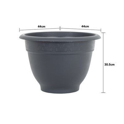 Wham Pack 4 Bell Pot 44cm Round Plastic Planter Slate