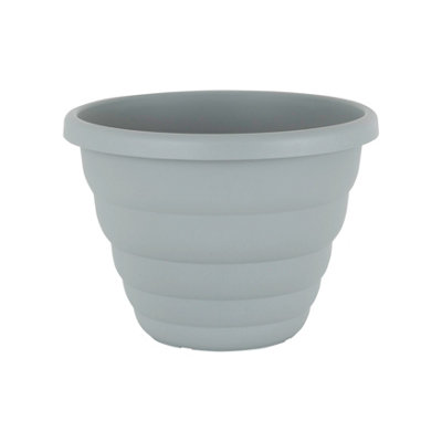 Wham Set 4 Beehive 40cm Round Plastic Pot Cement Grey
