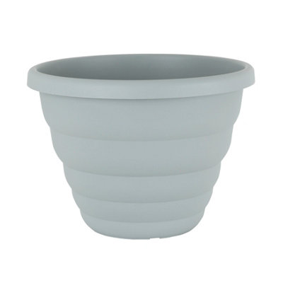 Wham Set 4 Beehive 48cm Round Plastic Pot Cement Grey