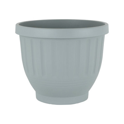 Wham Set 4 Etruscan 47cm Round Plastic Planter Soft Grey
