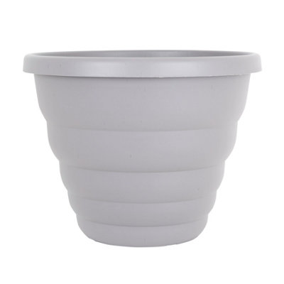 Wham Single Beehive 66cm Round Plastic Pot Cement Grey