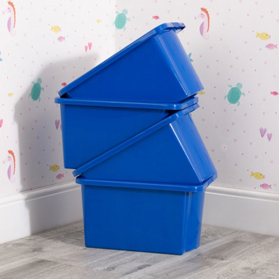 Wham Stack & Store 4x 24L Plastic Storage Boxes. Ideal for Toys ...
