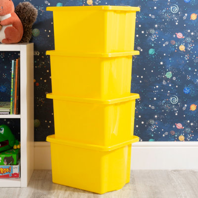 Wham Stack & Store 4x 24L Plastic Storage Boxes. Ideal for Toys ...
