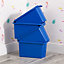 Wham Stack & Store 4x 24L Plastic Storage Boxes Small, (Pack of 4, 24 Litre). Made in the UK (General Blue)