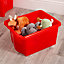 Wham Stack & Store 4x 30L Plastic Storage Boxes Small, (Pack of 4, 30 Litre). Made in the UK (General Red)
