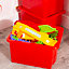 Wham Stack & Store 4x 35L Plastic Storage Boxes Medium, (Pack of 4, 35 Litre). Made in the UK (General Red)