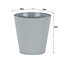 Wham Studio 4x 16cm Plastic Flower Pot Planters in Grey. Ideal for Home Office Desk, Kitchens, Bathrooms. Made in the UK