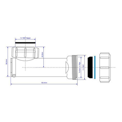 WHB-1 McAlpine 1 1/4" Space Saver Basin Waste Trap Self Closing