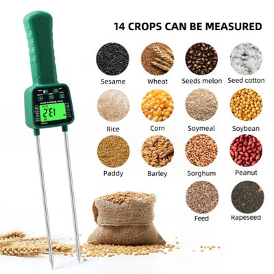 Wheat and Soy Hay Moisture Meter - LCD Display with Voice Broadcasting