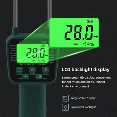 Wheat and Soy Hay Moisture Meter - LCD Display with Voice Broadcasting