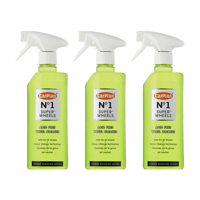 Wheel Cleaner Acid Free Colour Change Tech CarPlan No.1 Super Wheels 600ml x3