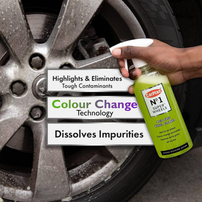 Wheel Cleaner Acid Free Colour Change Tech CarPlan No.1 Super Wheels 600ml x3 - 4