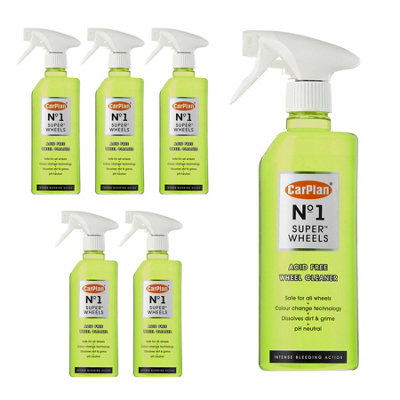 Wheel Cleaner Acid Free Colour Change Tech CarPlan No.1 Super Wheels 600ml x6