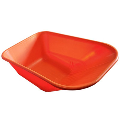 Wheelbarrow Body Tray Replacement Pan - 110L Capacity - Undrilled - Universal Fit - Barrow Body - Orange