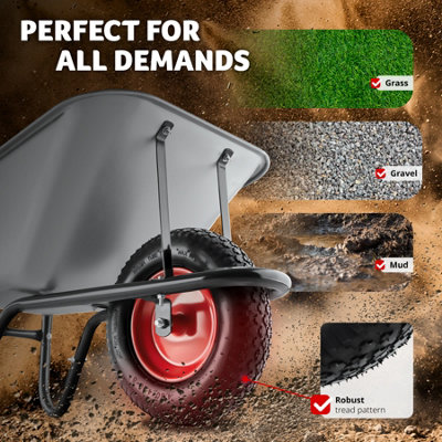 Wheelbarrow Oskar - for gardening and DIY - silver - 4