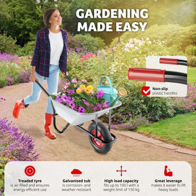 Wheelbarrow Oskar - for gardening and DIY - silver - 5
