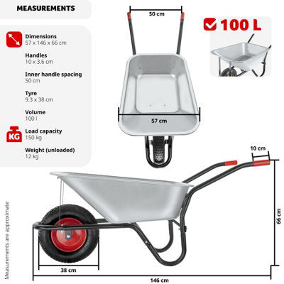 Wheelbarrow Oskar - for gardening and DIY - silver - 6