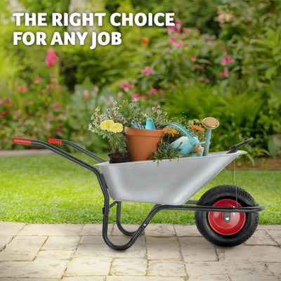 Wheelbarrow Oskar - for gardening and DIY - silver - 8