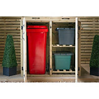 Wheelie Bin (1x 240L) and Double Recycling Box (2x) Chest Store