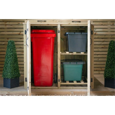 Wheelie Bin (1x 240L) and Double Recycling Box (2x) Chest Store