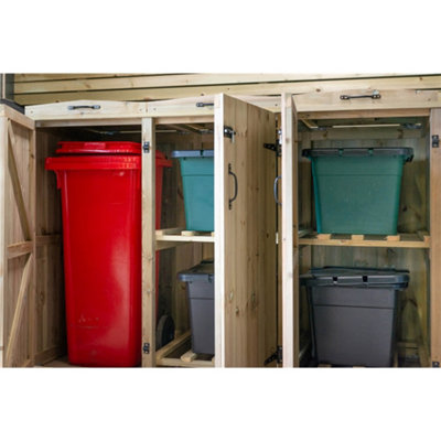 Wheelie Bin (1x 240L) and Quadruple Recycling Box (4x) Chest Store