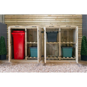 Wheelie Bin (240L) and Sextuple Recycling Box Chest Store (x6)