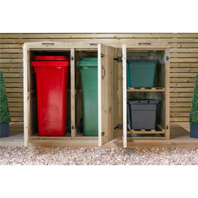 Wheelie Bin (2x 240L) and Quadruple Recycling Box (4x) Chest Store