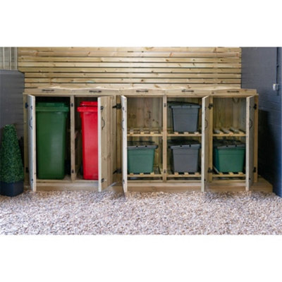 Wheelie Bin (2x 240L) and Quadruple Recycling Box (x6) Chest Store