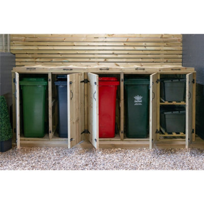 Wheelie Bin (4x 240L) and Quadruple Recycling Box (2x) Chest Store