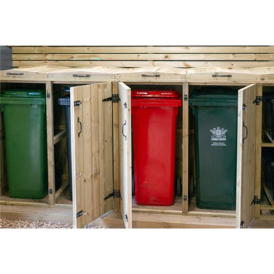 Wheelie Bin (4x 240L) and Quadruple Recycling Box (2x) Chest Store
