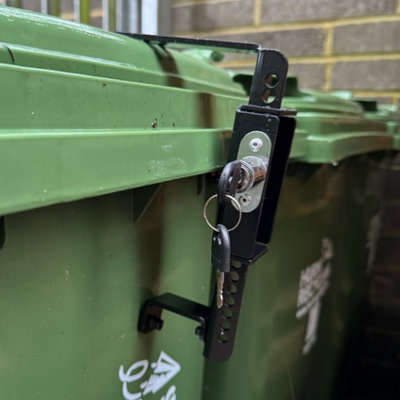 Wheelie Bin Metal Security Lock with Push Button Operation - Pack of 2