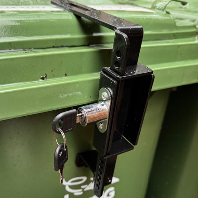 Wheelie Bin Metal Security Lock with Push Button Operation
