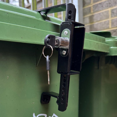 Wheelie Bin Metal Security Lock with Push Button Operation
