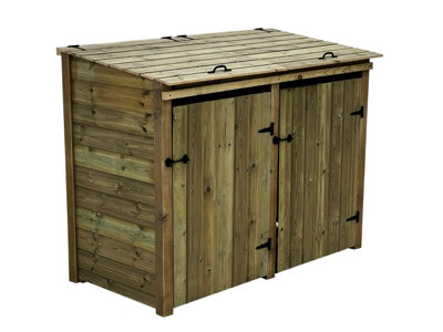 Wheelie bin store - Premium Tongue And Groove (Double, Light Green (Natural)