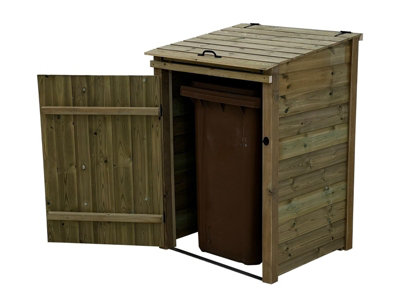 Wheelie bin store - Premium Tongue And Groove (Single, Light Green (Natural)