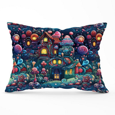 Whimsical Gingerbread House Pattern Cushions 33cm x 48cm