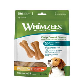Whimzees Rice Bone 9pk (Pack of 6)