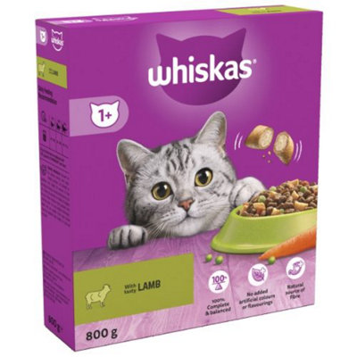 WHISKAS 1+ Lamb Adult Dry Cat Food 800g (Pack of 5)