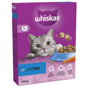WHISKAS 1+ Tuna Adult Dry Cat Food 300g (Pack of 6)