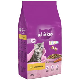 Whiskas 2-12mths Cat Complete Dry With Chicken Cat Food 1.9kg