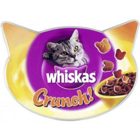 WHISKAS Crunch Tasty Topping Adult Cat Treat Biscuits 100g (Pack of 10)