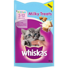 WHISKAS Milky Kitten Treats 55g (Pack of 8)