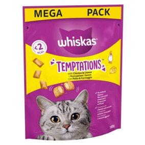 WHISKAS Temptations Adult Cat Treats with Chicken & Cheese  180g (Pack of 4)