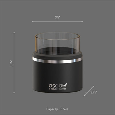 Whiskey Glass with Insulated Stainless Steel Sleeve 311ml Black