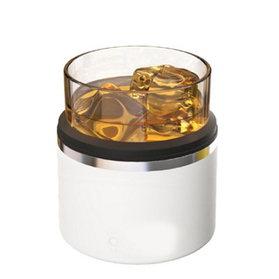 Whiskey Glass with Insulated Stainless Steel Sleeve 311ml White