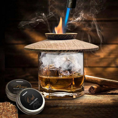 Bar Tools Cocktail Smoker Set Wooden Smoked Wood Hood Whiskey