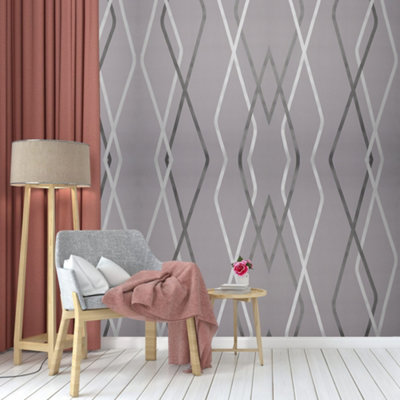 Whispering Grey 3D Stripe Non-Woven Wallpaper Unraveled Elegance 950cm