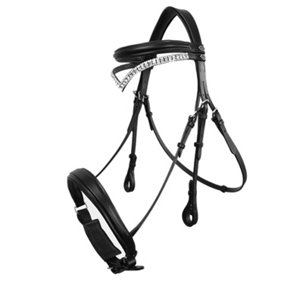 Whitaker Lynton Leather Snaffle Bridle With Spare Browband Black (Pony)