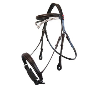 Whitaker Lynton Leather Snaffle Bridle With Spare Browband Havana (Cob)